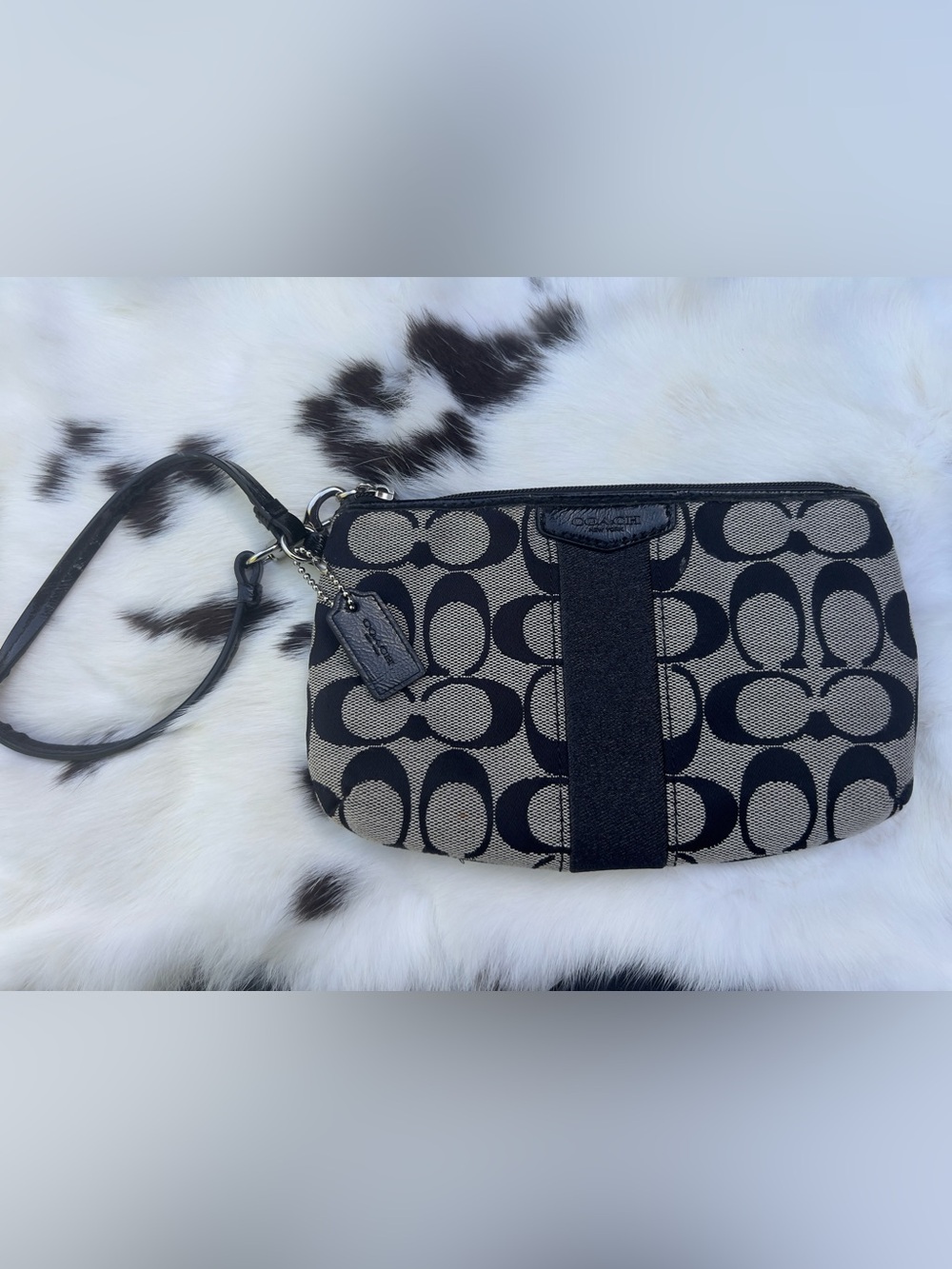 Coach Black Signature Wristlet